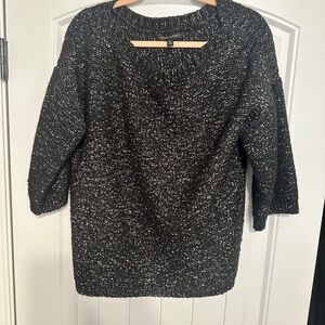 Banana Republic Charcoal and Ivory Knit Pullover